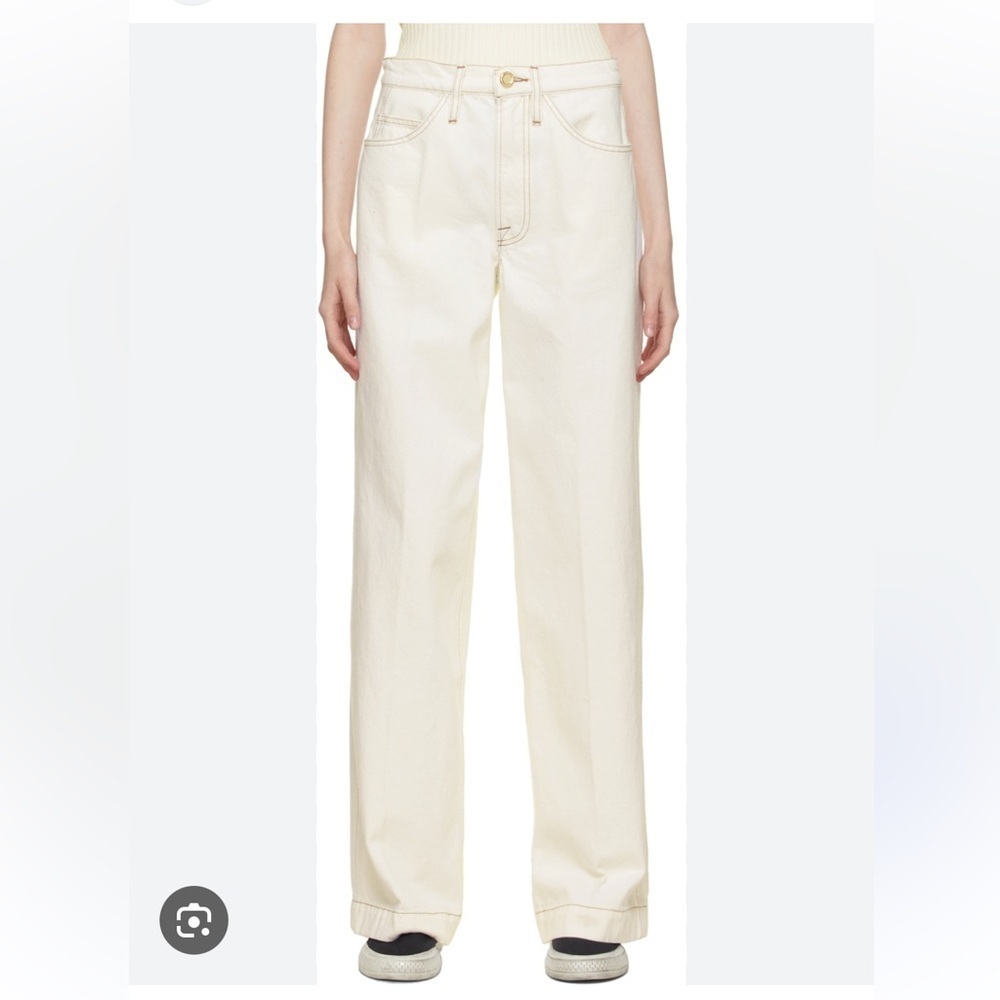 Frame Le Italien Cream Wide-Leg Jeans | 30